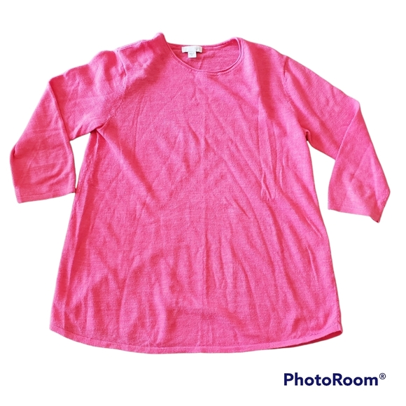 J. Jill Tops - J. Jill Pink Linen Blend 3/4 Sleeve Blouse Top Size Xs